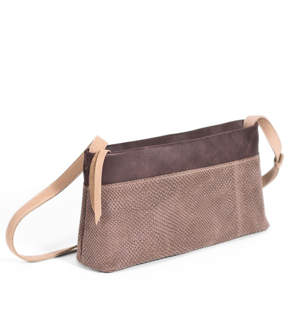 No Waste Femme Bag - Charcoal Snake Brown
