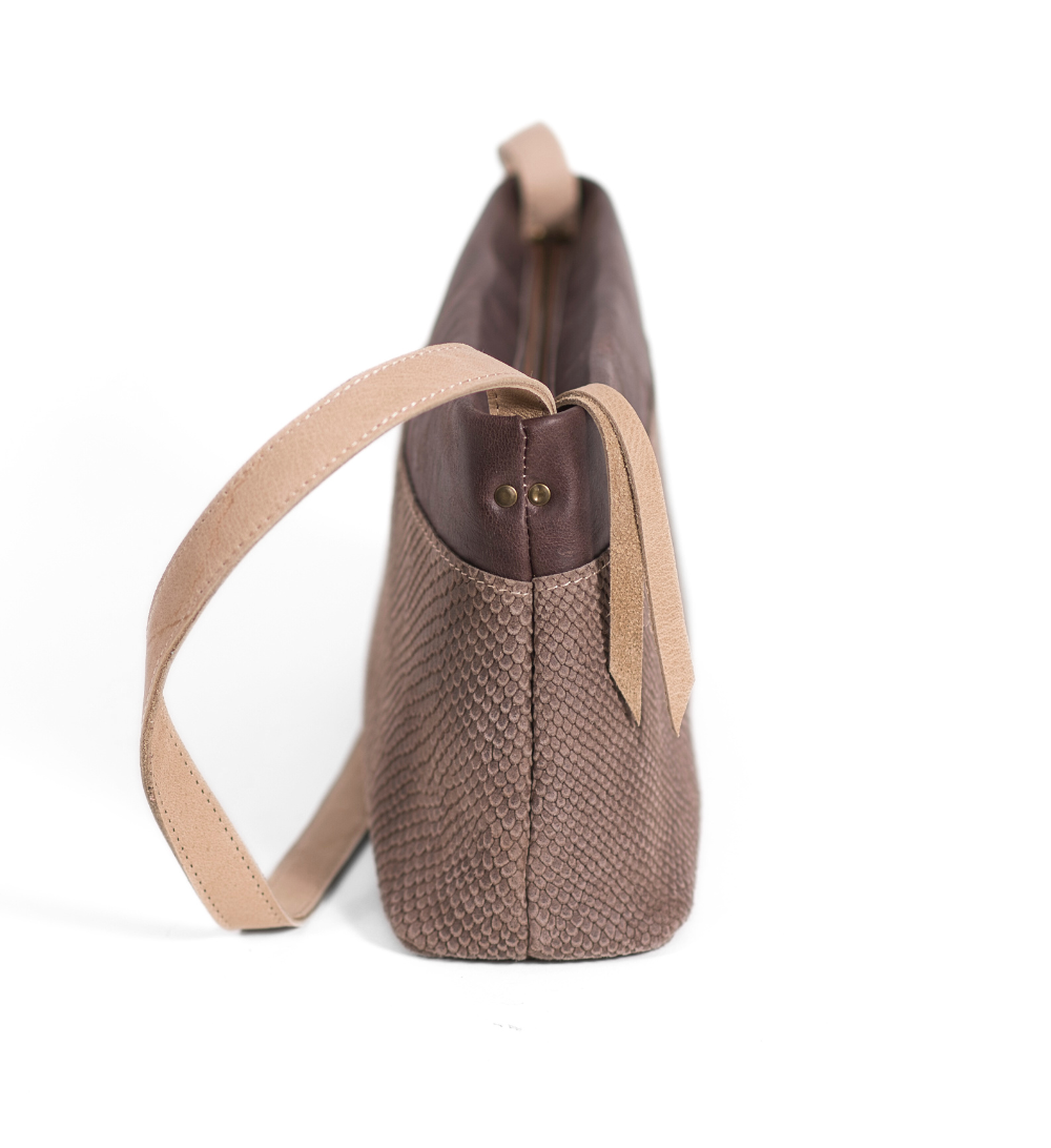 No Waste Femme Bag - Charcoal Snake Brown