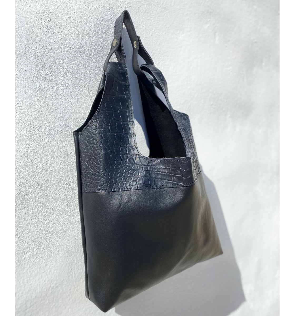 No Waste Shopper - Black Croco